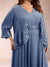 Chiffon 3/4 Sleeves Mother's Cardigan With Beading Appliques Lace