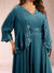 Chiffon 3/4 Sleeves Mother's Cardigan With Beading Appliques Lace