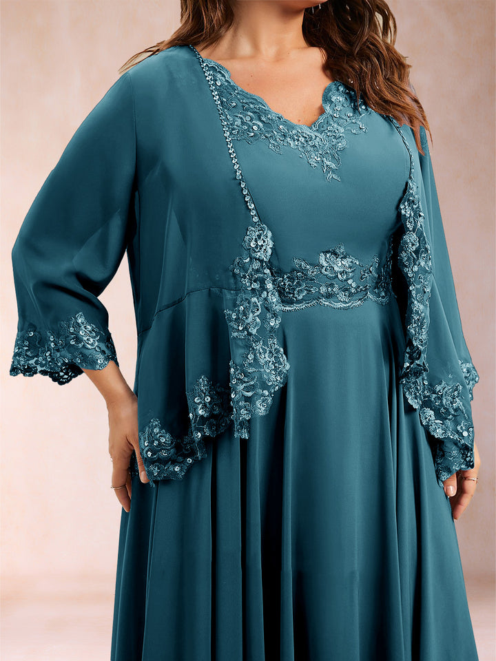 Chiffon 3/4 Sleeves Mother&