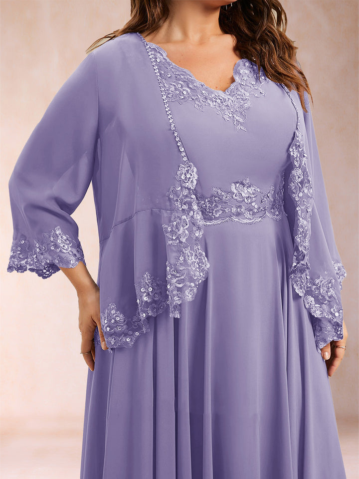 Chiffon 3/4 Sleeves Mother&