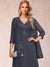Chiffon 3/4 Sleeves Mother's Jacket With Sequins