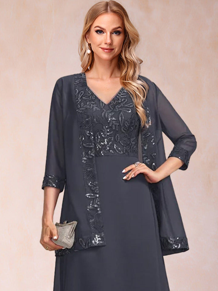 Chiffon 3/4 Sleeves Mother&