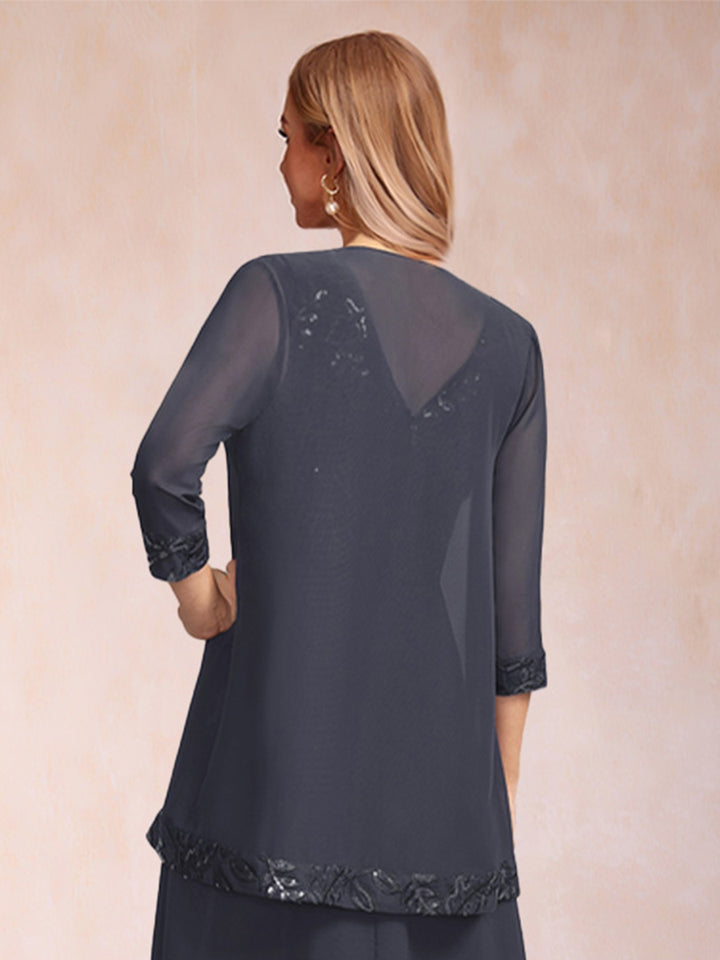 Chiffon 3/4 Sleeves Mother&