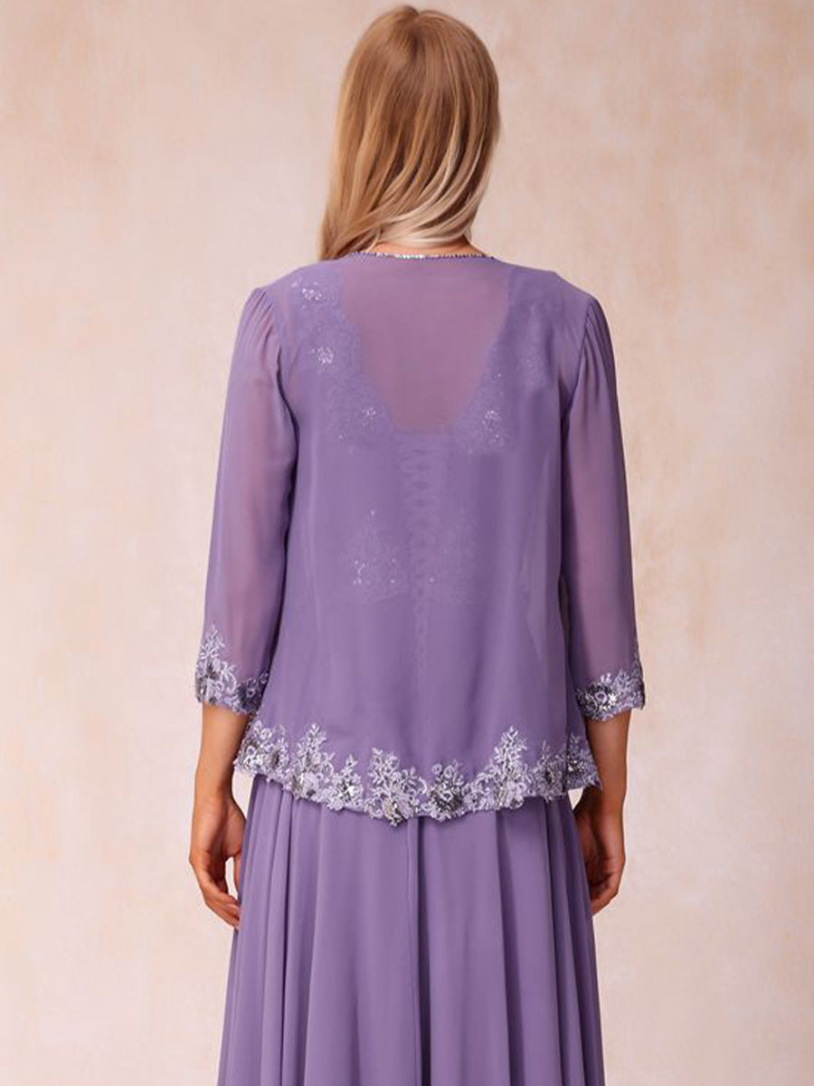 Chiffon 3/4 Sleeves Mother&