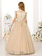 Ball-Gown Tulle Sleeveless Scoop Neck Floor-Length Flower Girl Dresses