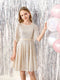 A-Line/Princess Sequin Half Sleeves Scoop Neck Mini Flower Girl Dresses
