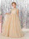 Ball-Gown Tulle Short Sleeves Scoop Neck Floor-Length Flower Girl Dresses