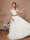 A-Line/Princess Lace Short Sleeves Scoop Neck Floor-Length Flower Girl Dresses