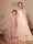 A-Line/Princess Lace Chiffon Sleeveless Scoop Neck Floor-Length Junior Bridesmaid Dresses
