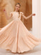 A-Line/Princess Short Sleeves Scoop Neck Floor-Length Junior Bridesmaid Dresses