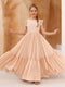A-Line/Princess Lace Short Sleeves Scoop Neck Floor-Length Junior Bridesmaid Dresses