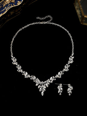 Glass Alloy Necklace and Earrings Sets Jewelry for Women