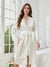Silk Satin Long Sexy Bride Robes with Lace Trim