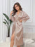 Silk Satin Long Sexy Bride Robes with Lace Trim
