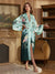 Hand Painted Colorful Floral Long Elegant Women's Robes
