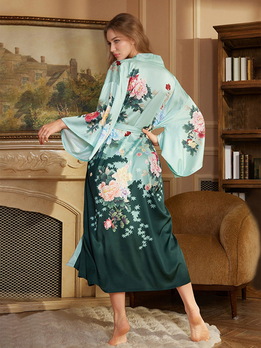Hand Painted Colorful Floral Long Elegant Women&