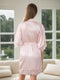 Silk Satin Short/Mini Solid Color Bride Robes with Lace Trim