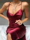 Women's Spaghetti Straps Sexy Robes with Split Side