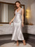 Sheath/Column V-Neck Sleeveless Luxurious Robes with Lace Appliques