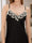 Women's Floral Embroidery Spaghetti Straps Short Robe Set