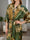 Brown Hand Painted Ink Landscape Printed Floral Women's Robes