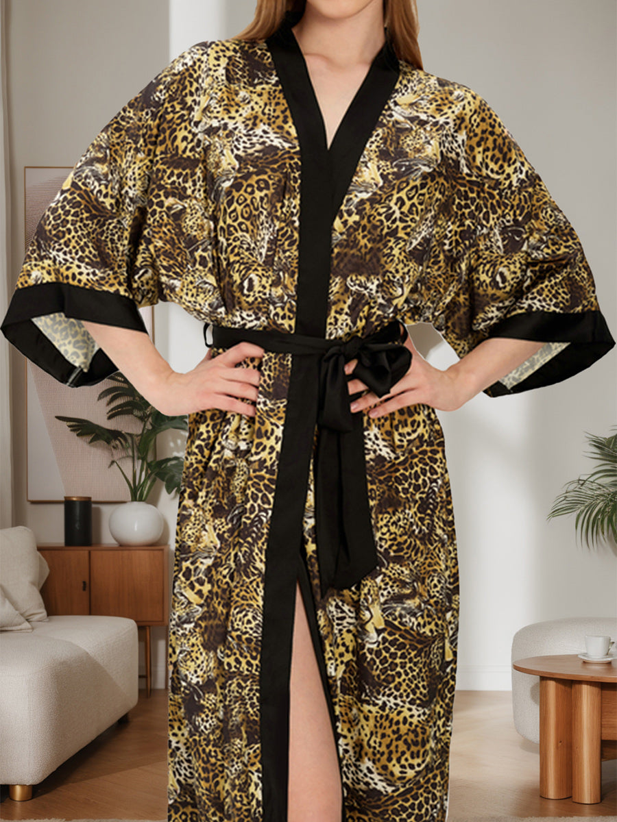 Hand Painted Wild Leopard Printed Long Women&