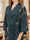 Dark Blue Hand Painted Plum Flower Short/Mini Women's Robes