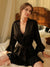 Solid Color Sexy Silk Satin Short/Mini Women's Robes with Ruffles