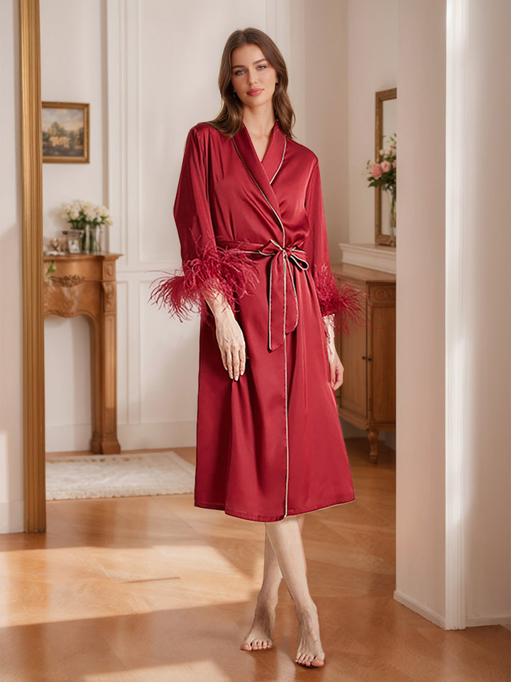 Wine Red Tea-Length High-End Women&