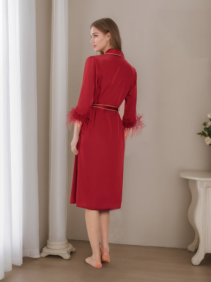 Wine Red Tea-Length High-End Women&