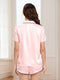 Women's Short Sleeves Two Pieces Causal Robe Set