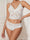 Women's White Short/Mini Four Pieces Sexy Robe Set with Lace Trim
