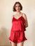 Short/Mini Sleeveless Spaghetti Straps Two Pieces Robe Set with Ruffles