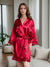 Women's Long Sleeves Short/Mini Bridal Robes with Appliques