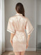 Women's Half Sleeves Short/Mini Solid Colored Robes