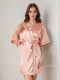 Women's Half Sleeves Short/Mini Solid Colored Robes