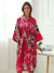 Women's 3/4 Sleeves Knee-Length Printed Peacock Bridesmaid Robes
