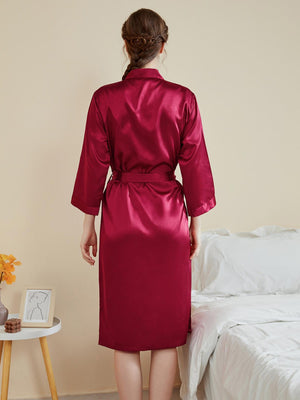 Women's 3/4 Sleeves Knee-Length Solid Colored Casual Robes