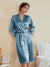 Women's 3/4 Sleeves Knee-Length Solid Colored Casual Robes