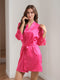 Women's Long Sleeves Short/Mini Solid Colored Lace Elegant Robes