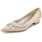 Women's Silk Satin With Flat Heel Closed Toe Rhinestone Party Shoes