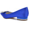 Women's Silk Satin Closed Toe With Rhinestone Flat Heel Wedding Shoes