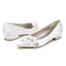 Women's Silk Satin With Flower Closed Toe Flat Heel Party Shoes