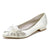 Women's Silk Satin With Flower Pearl Rhinestone Closed Toe Flat Heel Party Shoes