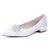 Women's Silk Satin Closed Toe With Rhinestone Flat Heel Wedding Shoes