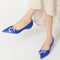 Women's Silk Satin With Closed Toe Rhinestone Flat Heel Party Shoes