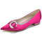 Women's Silk Satin With Closed Toe Rhinestone Flat Heel Party Shoes