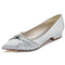 Women's Silk Satin Rhinestone With Closed Toe Flat Heel Evening Shoes