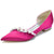 Women's Silk Satin With Pearl Closed Toe Flat Heel Wedding Shoes