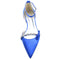 Women's Silk Satin With Flat Heel Ankle Strap Rhinestone Closed Toe Party Shoes